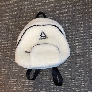 Black and white faux fur women Reebok backpack